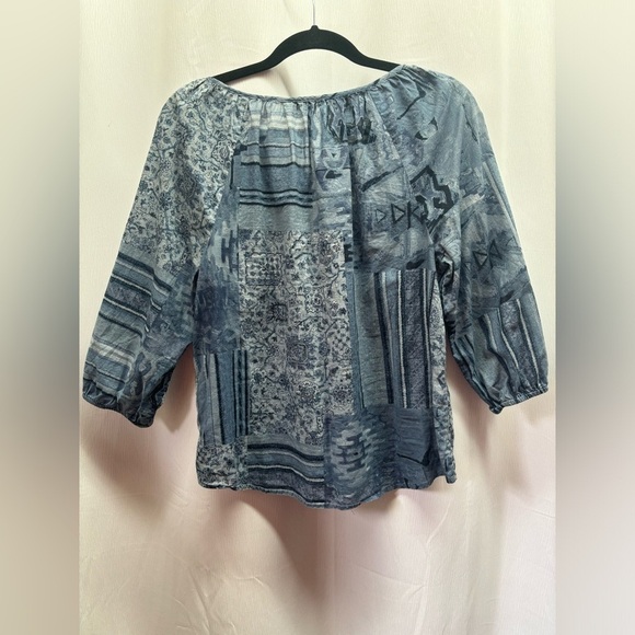 Ralph Lauren blue boho blouse shirt - Picture 2 of 5